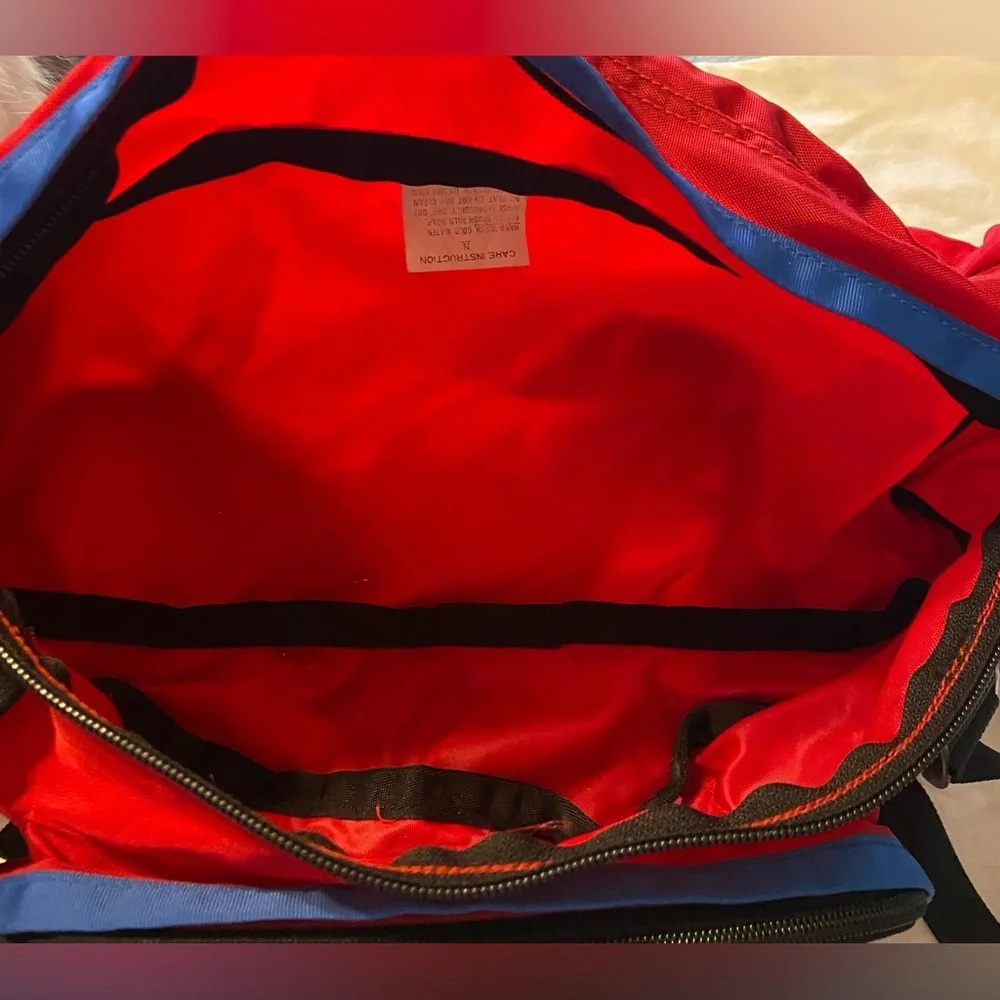 Vtg North Face Sport Hiker Multi-Pocket Lumbar Waist Fanny Pack Day Bag Red/blue
